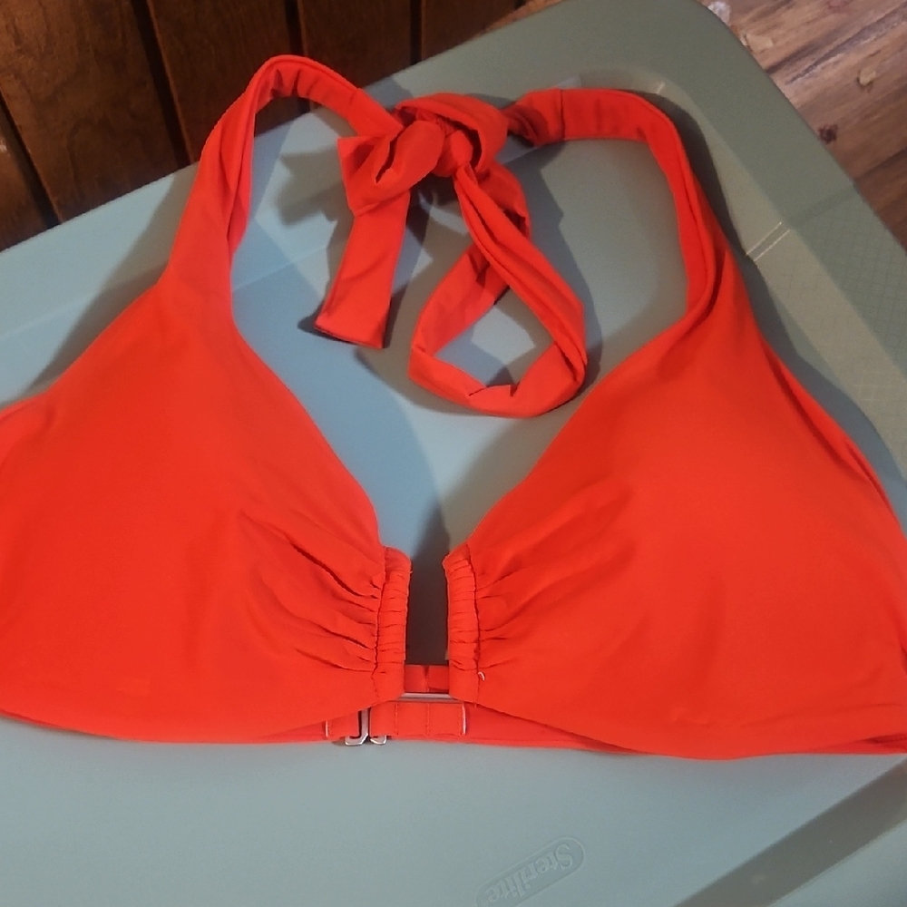 CALIA Women's U-Bar Halter Bikini Swim Top: FRESH RED: NEW WITH TAGS: SIZE XXL